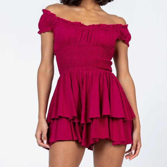 The Love Galore Romper Burgundy | Princess Polly - Picture 3 of 5